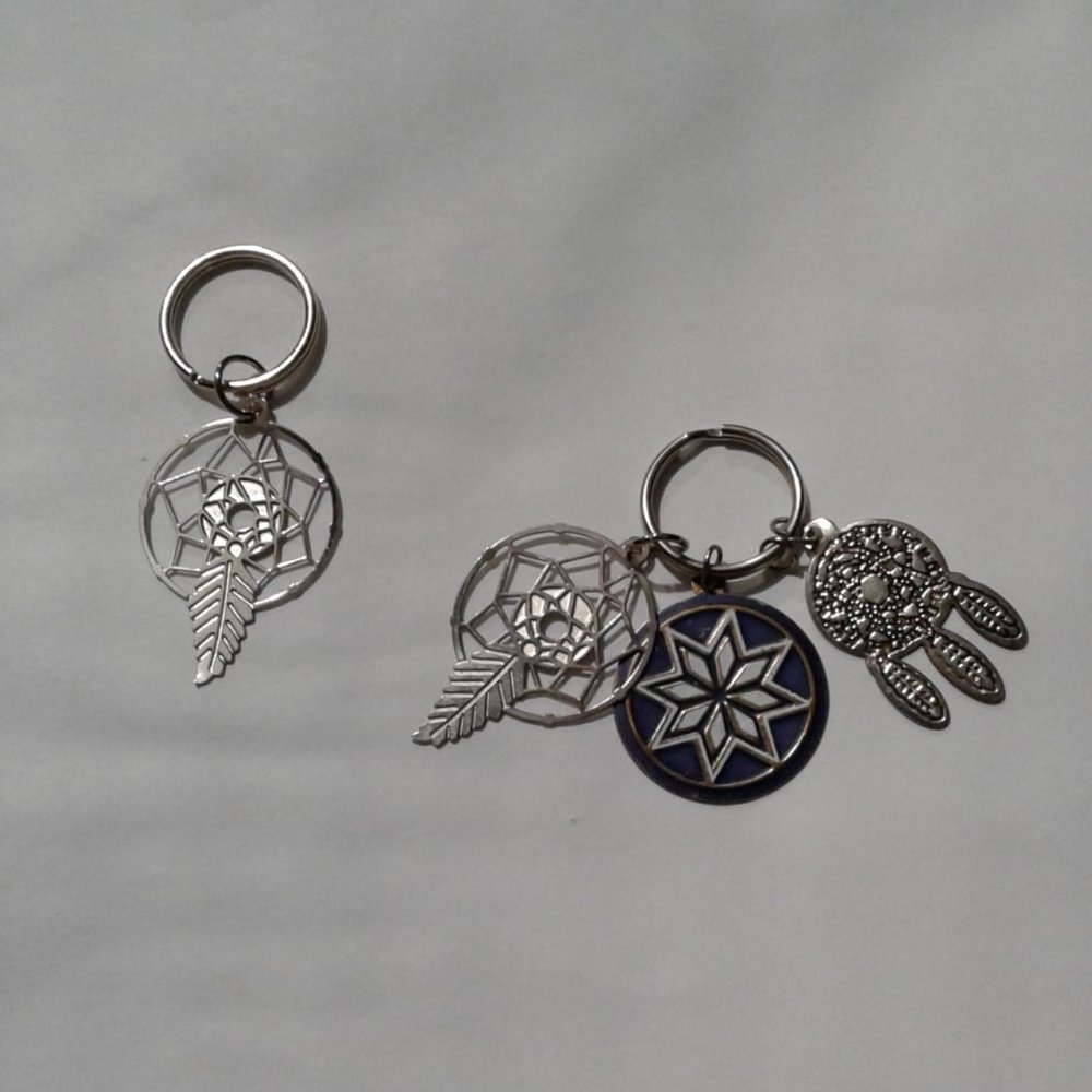 Silver Tone Key Chain 2 Pcs